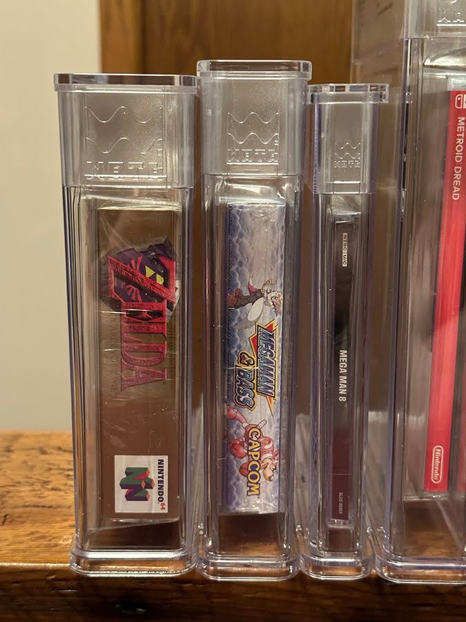 Up close side view for N64, Game Boy, and PS1 holders